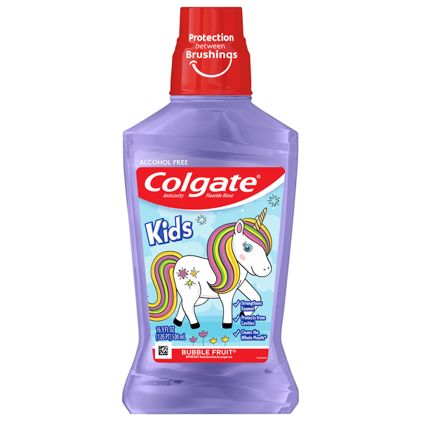 Oral Hygiene Colgate Fluoride Rinse, Bubble Fruit, Kids hero