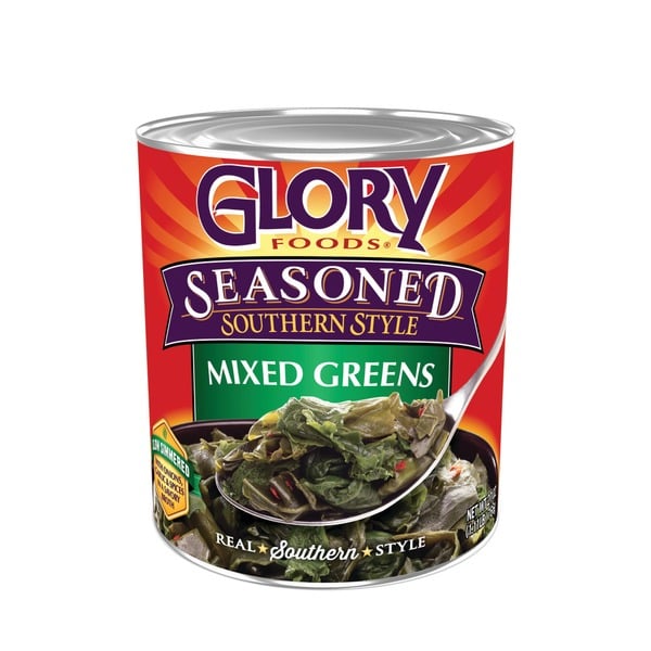 Canned & Jarred Vegetables Glory Foods Seasoned Southern Style Mixed Greens hero