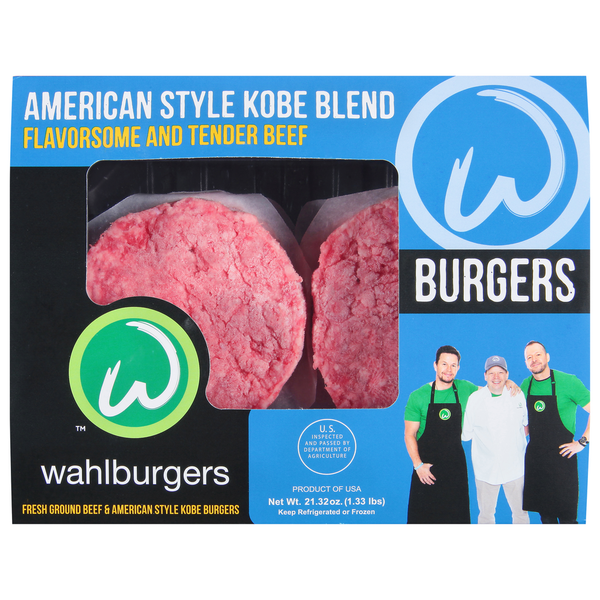 Meat Counter Wahlburgers Burgers, American Style Kobe Blend hero