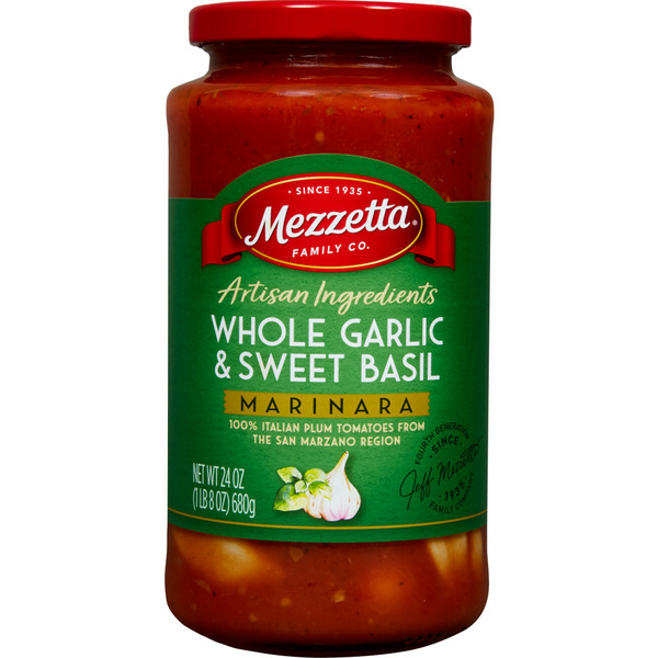 Mezzetta Artisan Ingredients® Whole Garlic & Sweet Basil Marinara hero