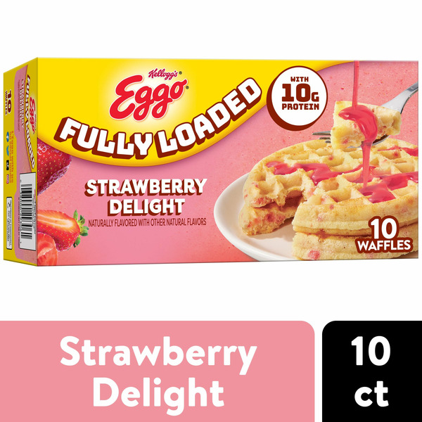 Frozen Breakfast Eggo Fully Loaded Protein Waffles, Frozen Breakfast, Protein Snacks, Strawberry Delight hero