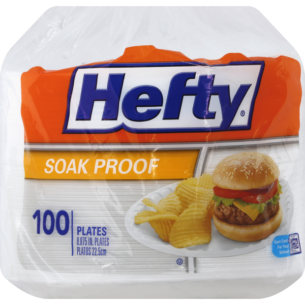 Plates, Bowls, Cups & Flatware Hefty Plates, Soak Proof, 8.875 Inch hero