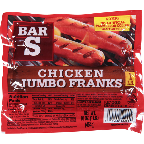 Hot Dogs, Bacon & Sausage Bar-S Chicken Jumbo Franks hero