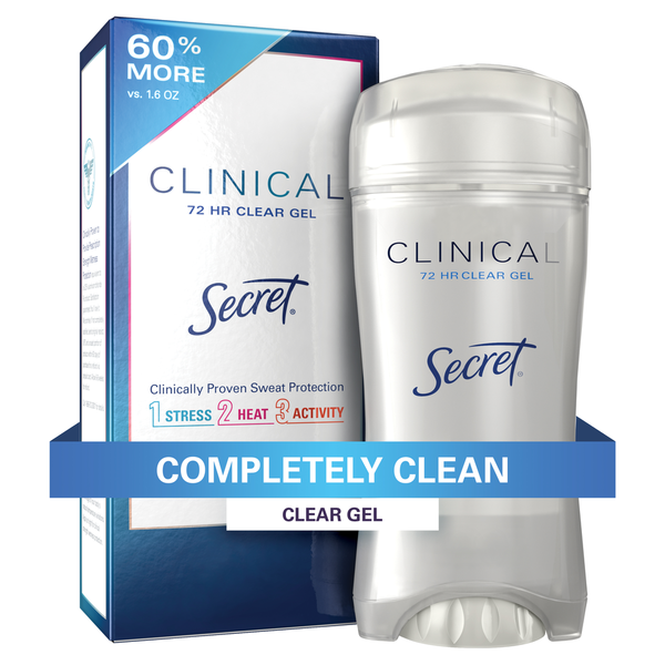 Deodorants Secret Clinical Strength Clear Gel Women's Antiperspirant & Deodorant Completely Clean Scent hero