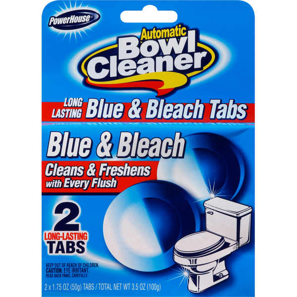 Cleaning Products PowerHouse Automatic Bowl Cleaner, Blue & Bleach Tabs hero