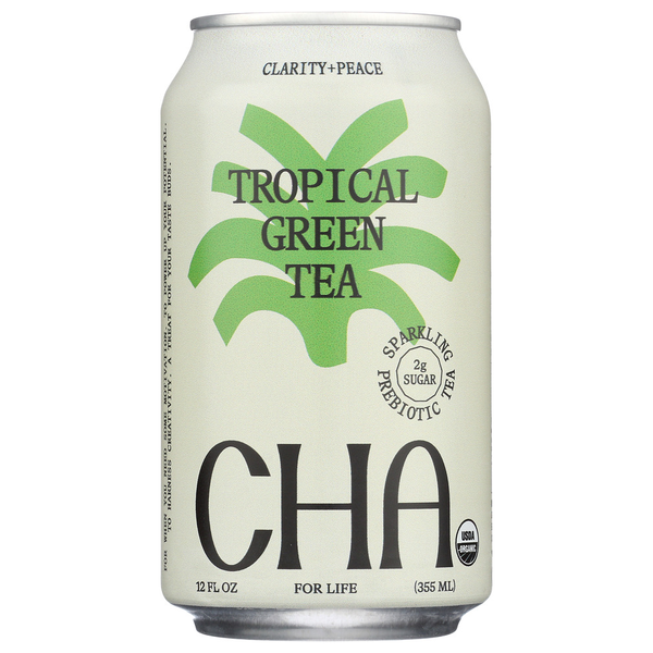 Tea Better Booch Cha Sparkling Prebiotic Iced Tea Tropocal Green Tea hero