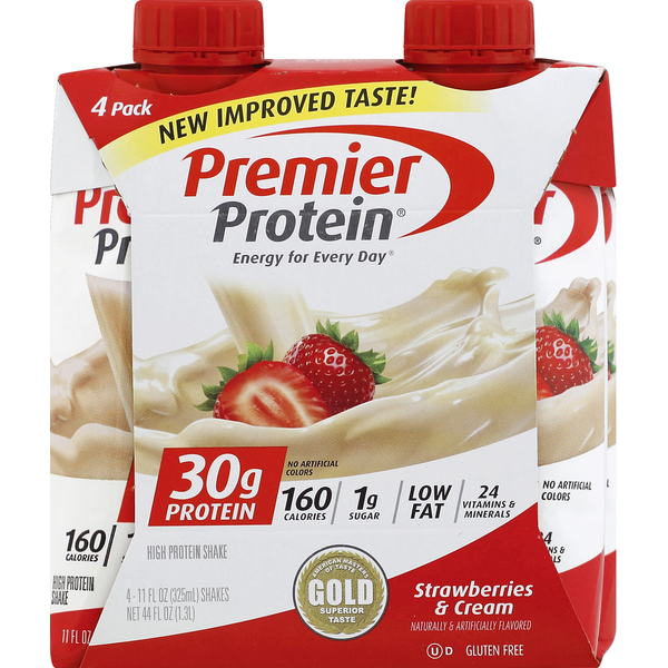 Protein & Meal Replacements Premier Protein High Protein Shake, Strawberries & Cream, 4 Pack hero