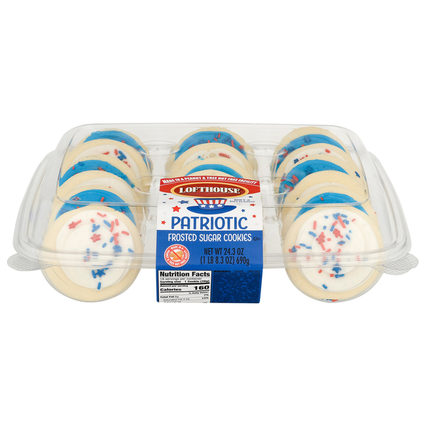 Bakery Desserts Lofthouse Sugar Cookies, Frosted, Patriotic hero