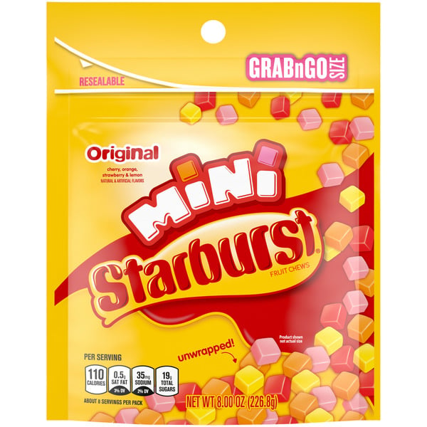 Candy & Chocolate STARBURST Original Minis Size Fruit Chews Chewy Candy Grab N Go hero