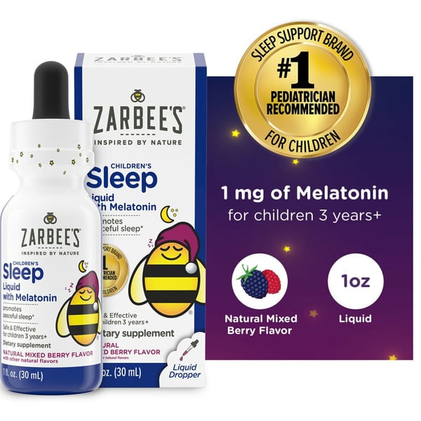 Zarbee’s Kid’s Sleep Liquid with Melatonin, Natural Berry hero