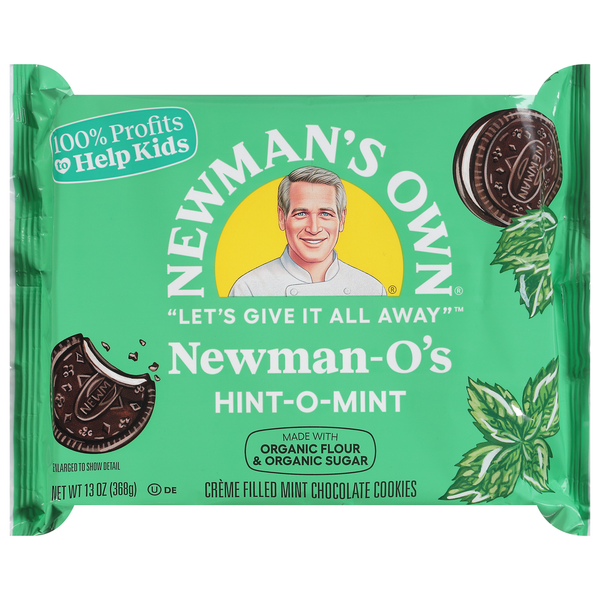 Cookies & Cakes Newman's Own Chocolate Cookies, Creme Filled, Hint-O-Mint hero