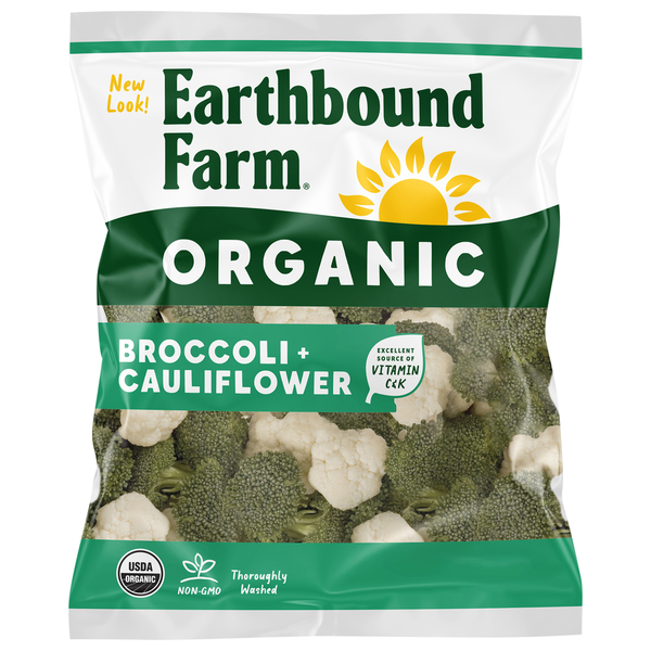 Packaged Vegetables & Fruits Earthbound Farm Organic Broccoli + Cauliflower Florets hero