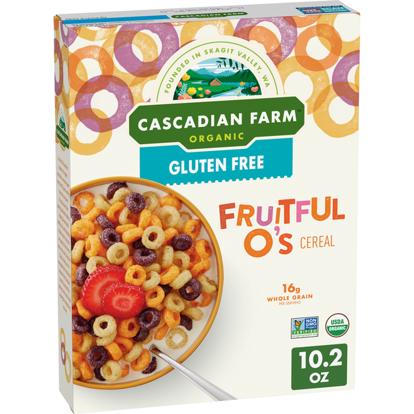 Cereal Cascadian Farm Organic Fruitful O's Cereal, Gluten Free hero