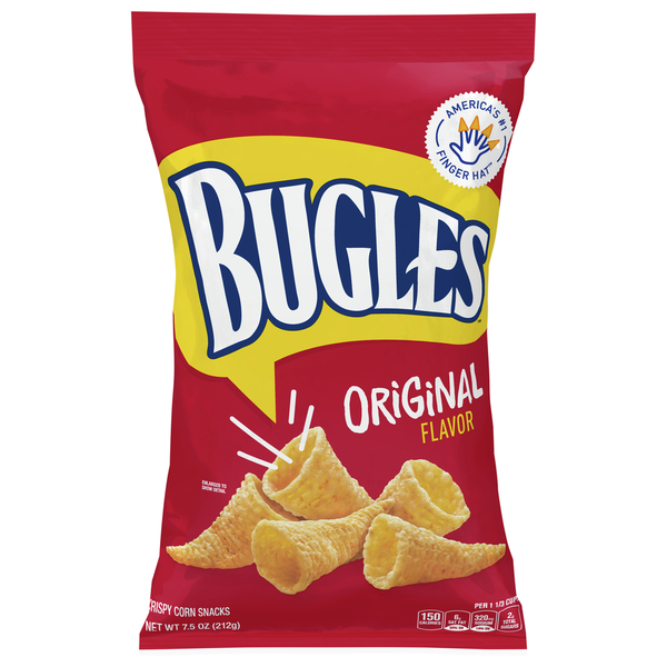 Chips & Pretzels Bugles Corn Snacks, Crispy, Original Flavor hero