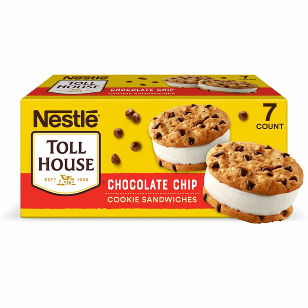 Ice Cream, Novelties & Ice Toll House Vanilla Chocolate Chip Cookie Sandwiches hero