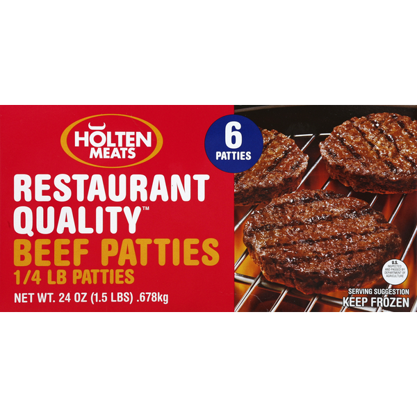 Packaged Meat Holten Meats Beef Patties, Restaurant Quality hero