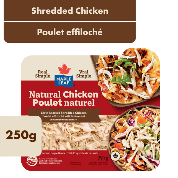 Frozen Meals Maple Leaf Natural Shredded Chicken hero