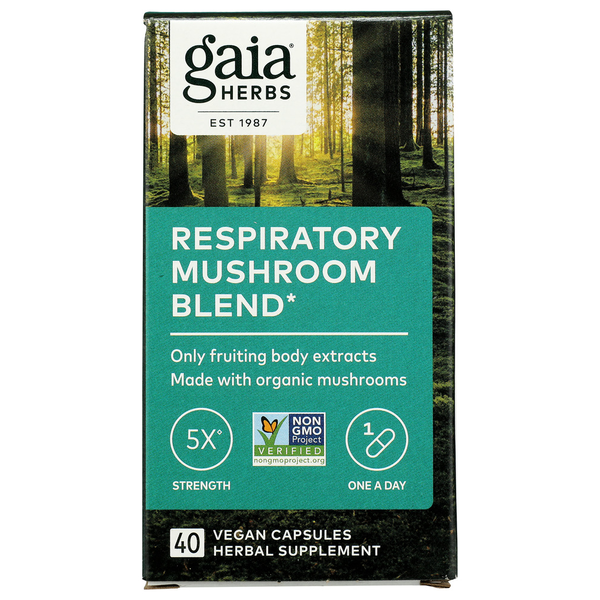 Mushrooms, Herbs & Tinctures Gaia Herbs Respiratory Mushroom Blend hero