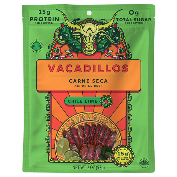 Popcorn & Jerky Vacadillos Chile Lime Sliced Carne Seca hero