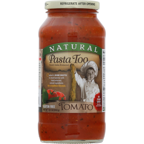 Pasta Sauce Pasta Too Tomato Sauce, Natural, Gluten Free hero