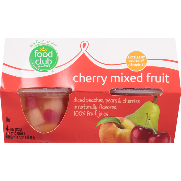 Canned Fruit & Applesauce Food Club Cherry Mixed Fruit hero