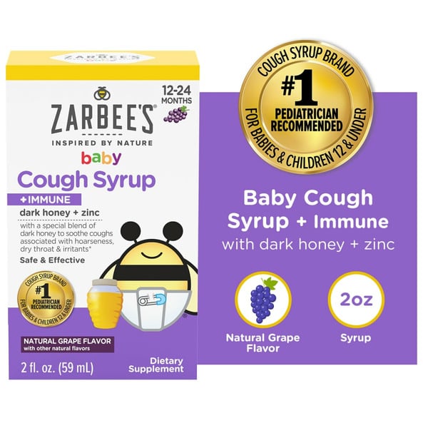 Cold, Flu & Allergy Zarbee’s Baby Cough Syrup+Immune W/Honey hero