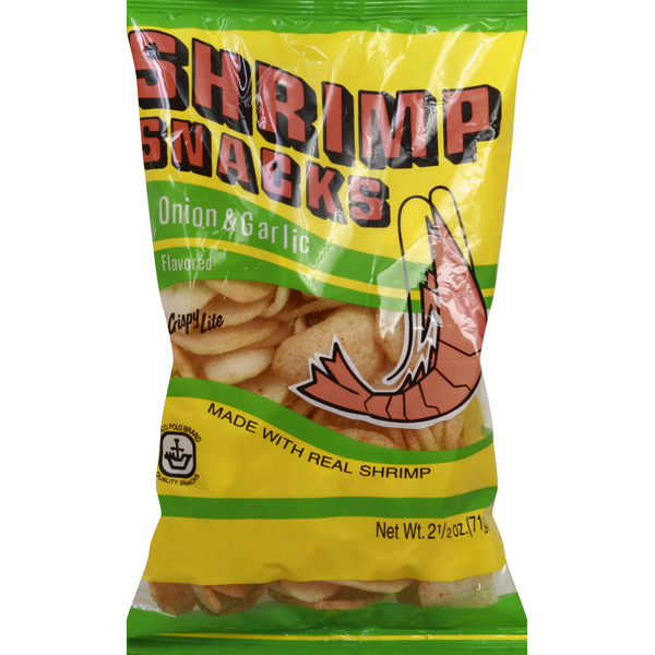 Puffed Snacks & Chips Marco Polo Shrimp Snacks, Onion & Garlic hero