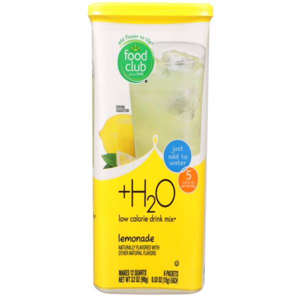 Cocoa & Drink Mixes Food Club +H2O, Lemonade Low Calorie Drink Mix hero