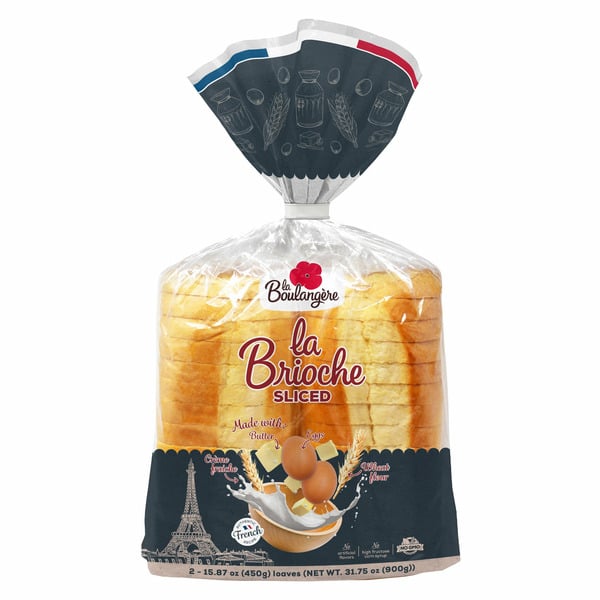 Bread La Boulangere Sliced Brioche, Twin Pack, 31.75 oz hero