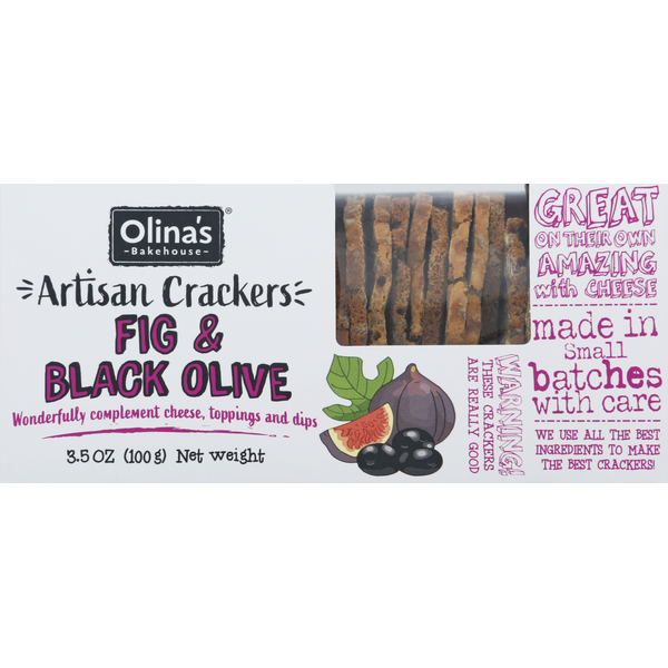 Crackers Olina's Bakehouse Artisan Crackers, Fig & Black Olive hero