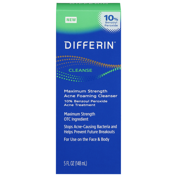 Differin Acne Foaming Cleanser, Maximum Strength, Cleanse hero