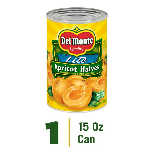 Canned Fruit & Applesauce Del Monte Lite Apricot Halves in Extra Light Syrup, Canned Fruit hero