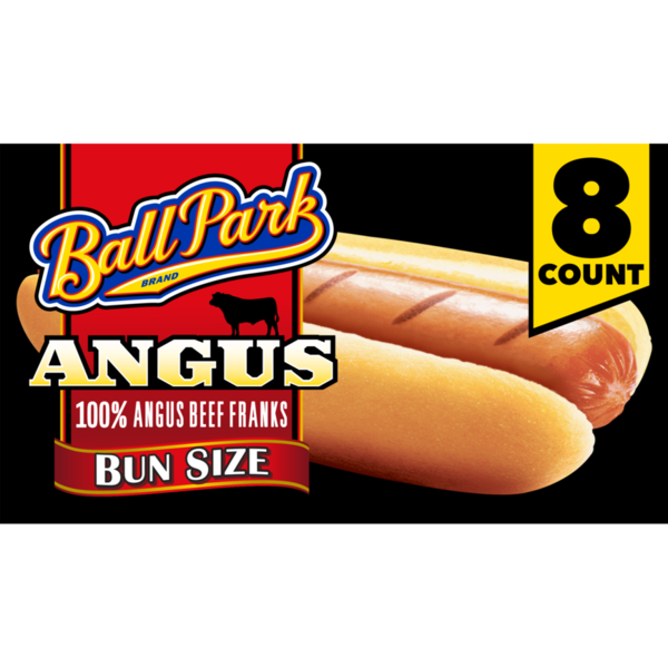 Hot Dogs & Sausage Ball Park Bun Size Uncured Angus Beef Hot Dogs, Easy Peel Package hero