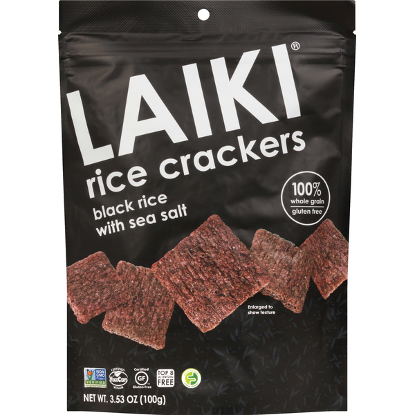 Crackers Laiki Rice Crackers, Gluten Free, 100% Whole Grain, With Sea Salt hero