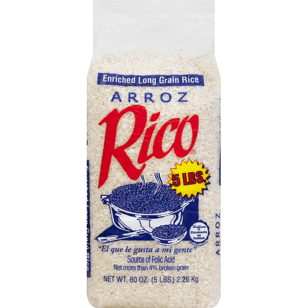 Grains, Rice & Dried Goods Rico's Rice, Enriched, Long Grain hero