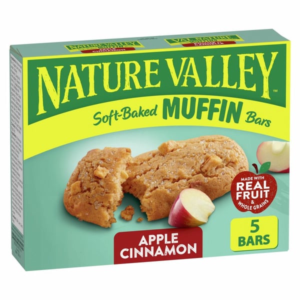 Energy & Granola Bars Nature Valley Soft-Baked Muffin Bars, Apple Cinnamon, Snack Bars hero