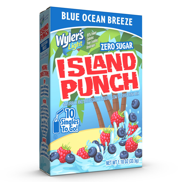 More Household Wyler's Light Island Punch Drink Sticks Low Calorie Blue Ocean Breeze hero