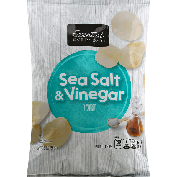 Chips & Pretzels Essential Everyday Potato Chips, Sea Salt & Vinegar Flavored hero