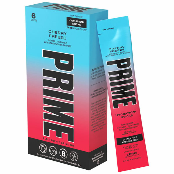 Prime Electrolyte Drink Mix, Cherry Freeze, Hydration + Sticks hero