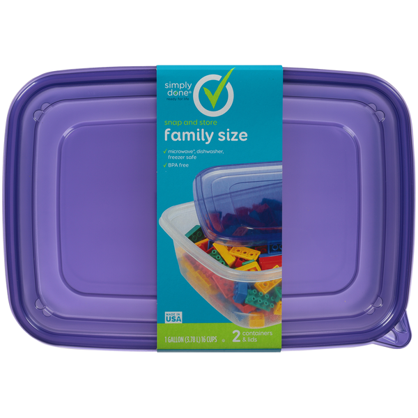 Food Storage Simply Done Snap And Store Family Size Containers & Lids hero