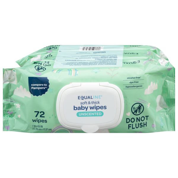 Equaline Baby Wipes, Soft & Thick, Unscented hero