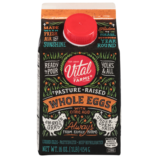 Refrigerated Vital Farms Pasture-Raised Liquid Whole Eggs hero