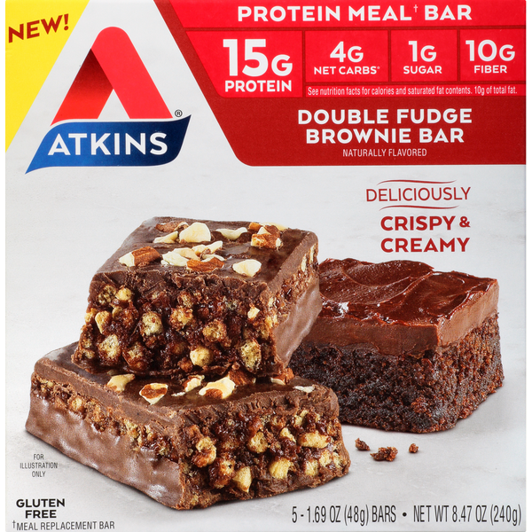 Bakery Desserts Atkins Protein-Rich Meal Bar, Double Fudge Brownie hero