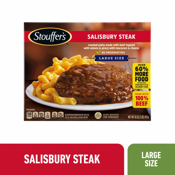 Frozen Meals Stouffer's Large Size Salisbury Steak Frozen Meal hero