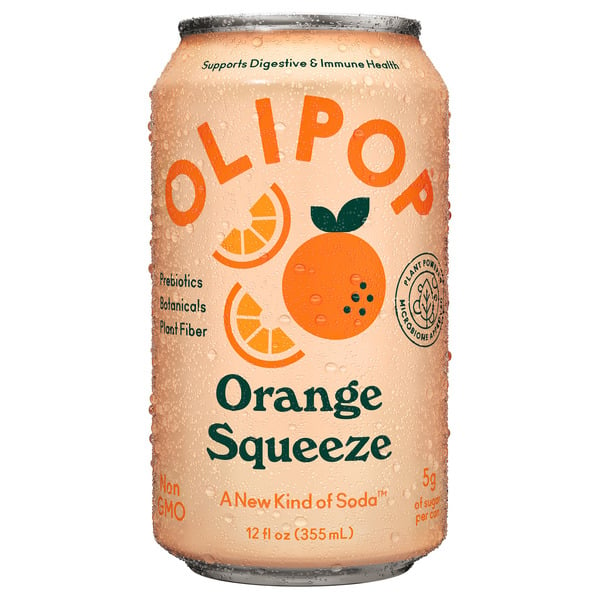 Water, Seltzer & Sparkling Water OLIPOP Prebiotic Soda, Orange Squeeze hero