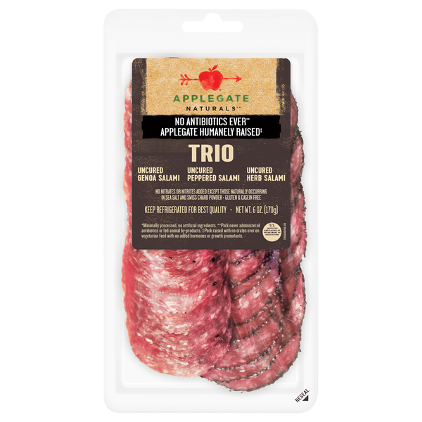 Deli Meats Applegate Naturals  Trio, Uncured hero