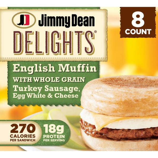 Frozen Breakfast Jimmy Dean Turkey Sausage, Egg & Cheese Breakfast Sandwiches hero