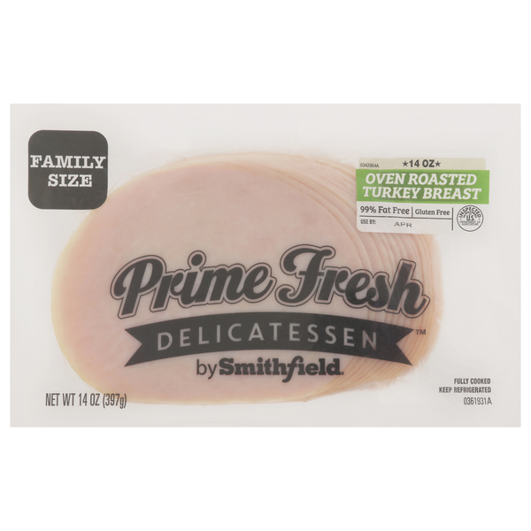 Packaged Lunch Meat Prime Fresh Turkey Breast, Oven Roasted hero