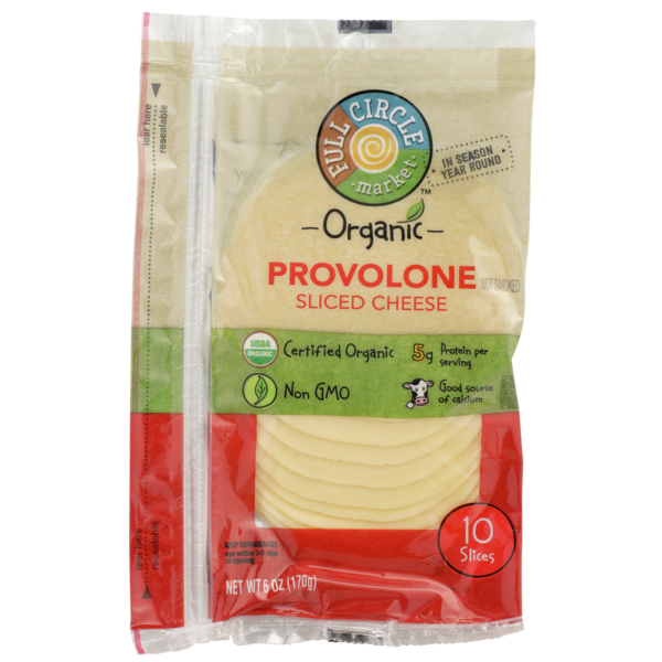 Packaged Cheese Full Circle Not Smoked Provolone Sliced Cheese hero