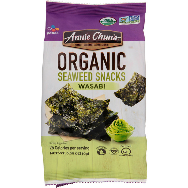 Chips & Pretzels Annie Chun's Organic Wasabi Flavored Seaweed Snack hero